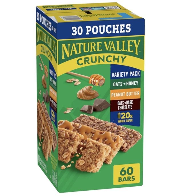 Nature Valley Crunchy Granola Bars, Value Pack, 60 Bars, 44.7 OZ Count (30 Pouches)